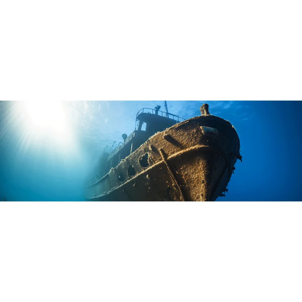 LED Bild versunkenes Schiff Panorama Quer