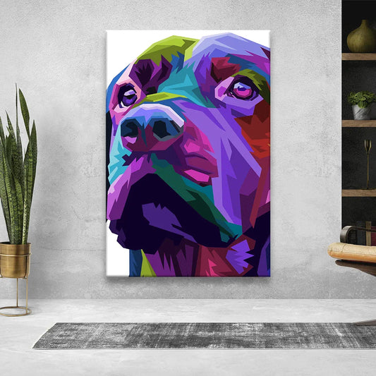 LED Bild abstrakter bunter Hund Hochformat