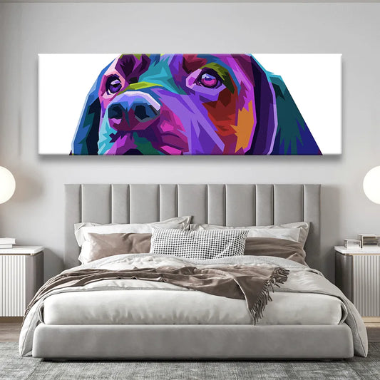 LED Bild abstrakter bunter Hund Panorama Quer