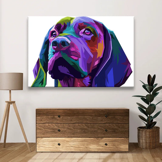 LED Bild abstrakter bunter Hund Querformat