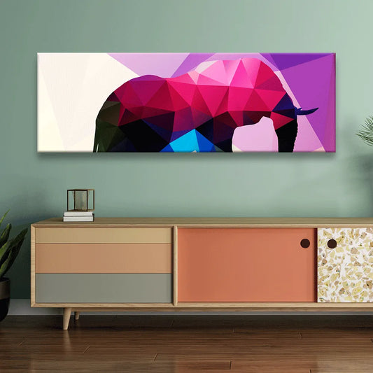 Acrylbild abstrakter Elephant Panorama Quer