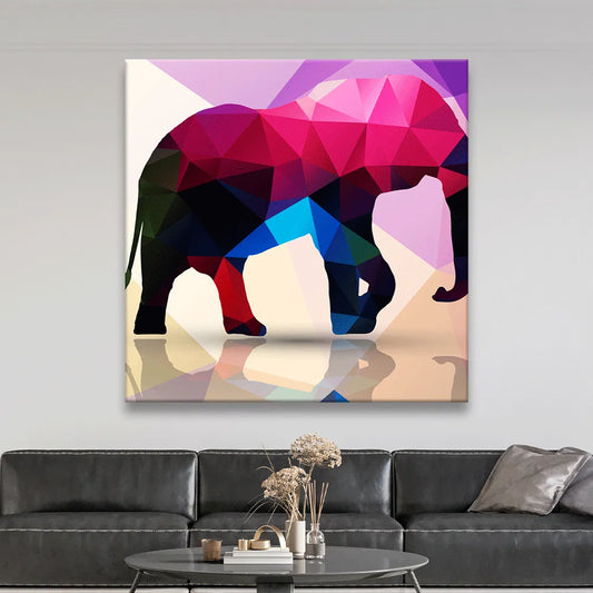 Acrylbild abstrakter Elephant Quadrat