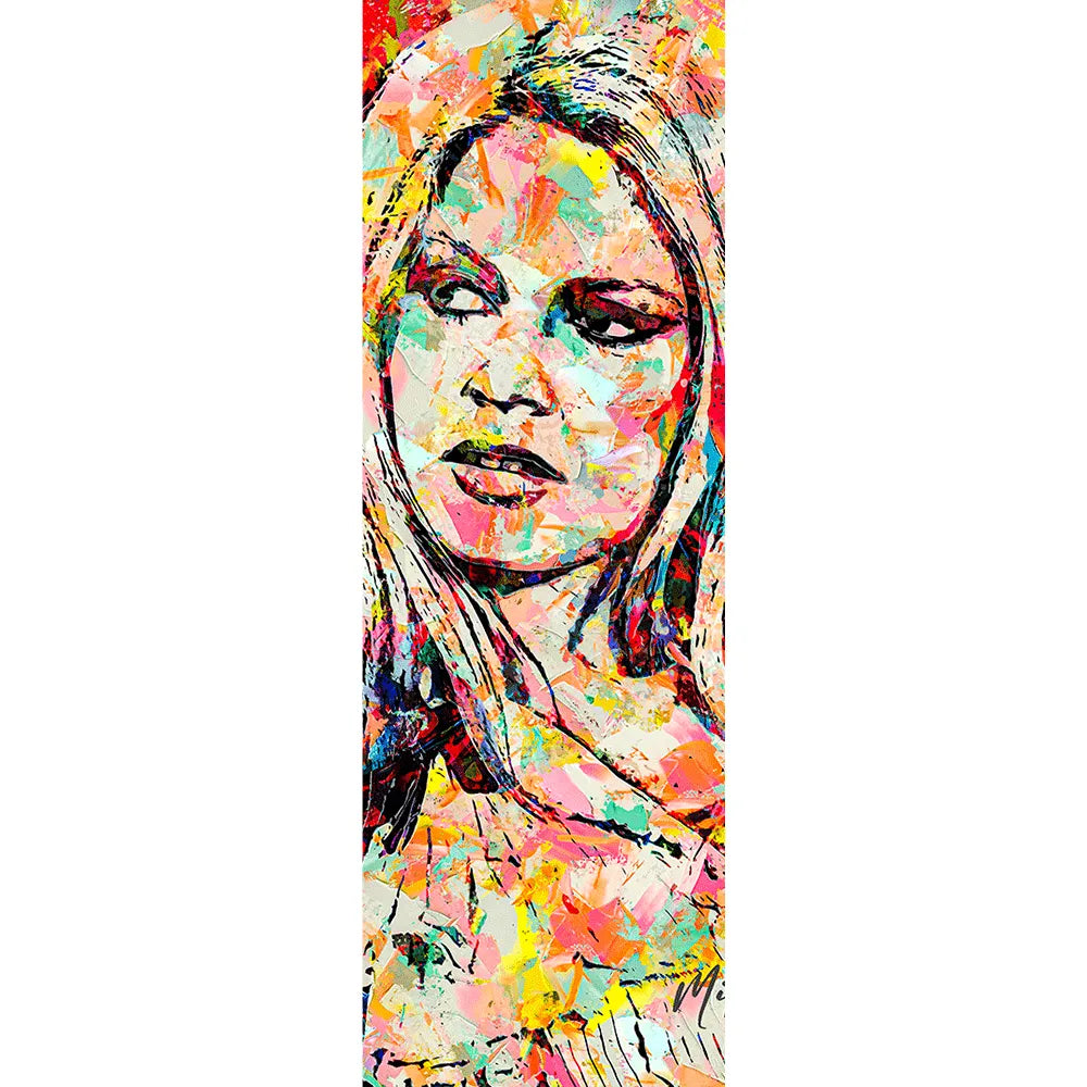 Acrylbild abstraktes Portrait von Brigitte Bardot Panorama Hoch