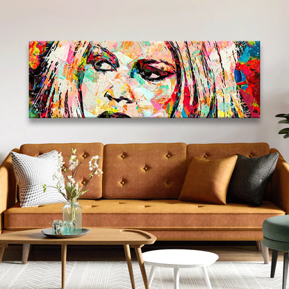 Acrylbild abstraktes Portrait von Brigitte Bardot Panorama Quer