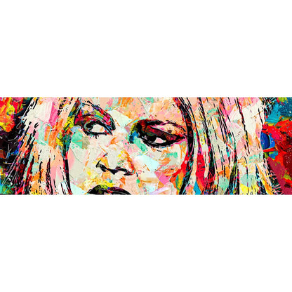 Acrylbild abstraktes Portrait von Brigitte Bardot Panorama Quer