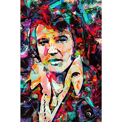 Acrylbild abstraktes Portrait von Elvis Presley Hochformat