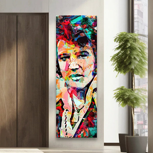 Acrylbild abstraktes Portrait von Elvis Presley Panorama Hoch