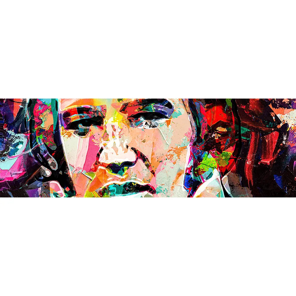 Acrylbild abstraktes Portrait von Elvis Presley Panorama Quer