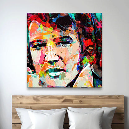 Acrylbild abstraktes Portrait von Elvis Presley Quadrat