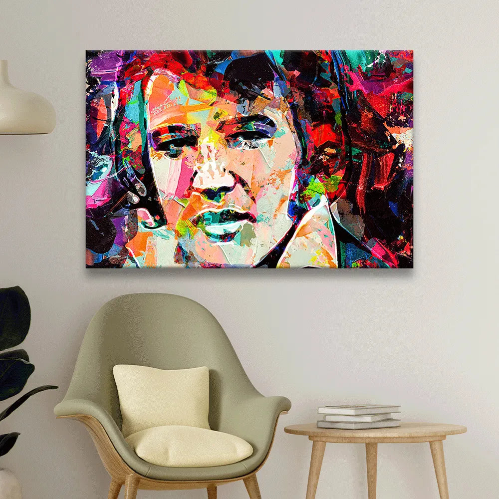 Acrylbild abstraktes Portrait von Elvis Presley Querformat