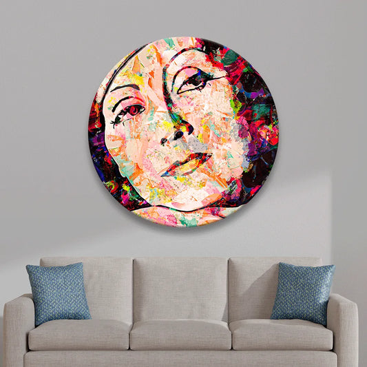 Acrylbild abstraktes Portrait von Greta Garbo Kreis