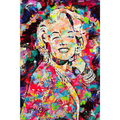 Acrylbild abstraktes Portrait von Marylin Monroe Hochformat