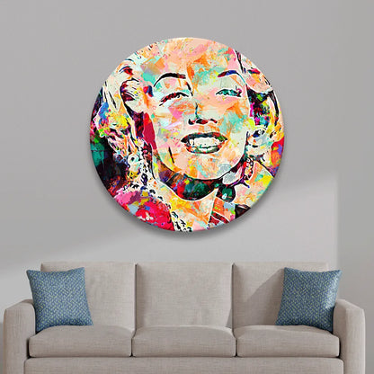 Aludibondbild abstraktes Portrait von Marylin Monroe Kreis