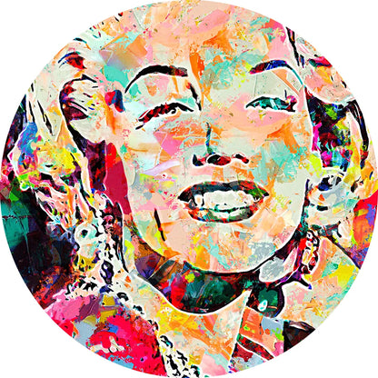 Acrylbild abstraktes Portrait von Marylin Monroe Kreis