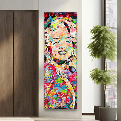 Acrylbild abstraktes Portrait von Marylin Monroe Panorama Hoch