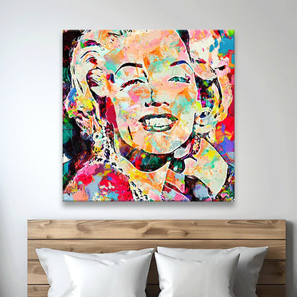 Acrylbild abstraktes Portrait von Marylin Monroe Quadrat