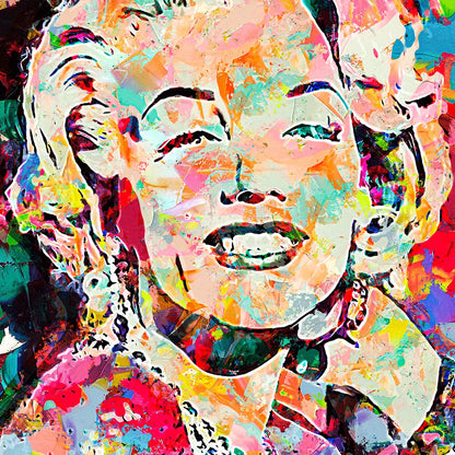 Acrylbild abstraktes Portrait von Marylin Monroe Quadrat