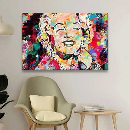 Acrylbild abstraktes Portrait von Marylin Monroe Querformat