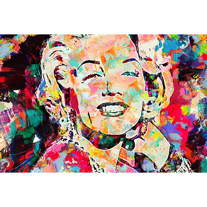 Acrylbild abstraktes Portrait von Marylin Monroe Querformat