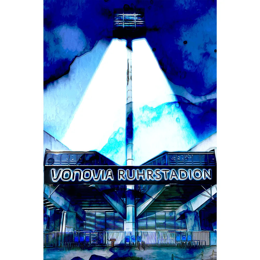 Acrylbild abstraktes Vonovia Ruhrstadion Hochformat