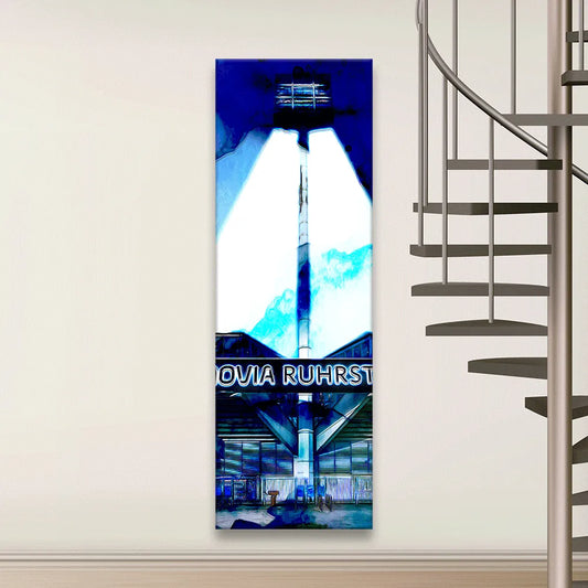 Poster abstraktes Vonovia Ruhrstadion Panorama Hoch