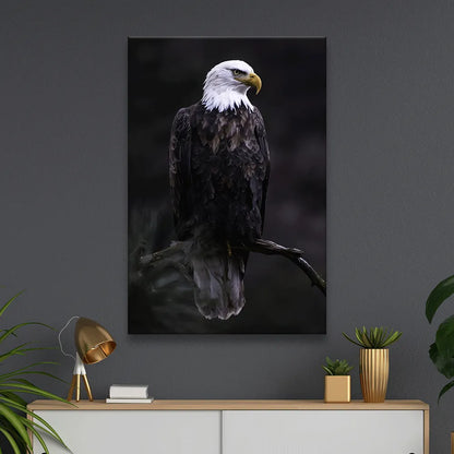 Acrylbild Adler im Dunkeln Hochformat