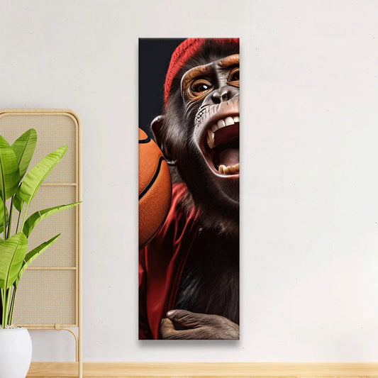 Acrylbild Affe mit einem Basketball Panorama Hoch