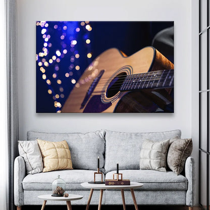 Acrylbild Akustik Gitarre Querformat