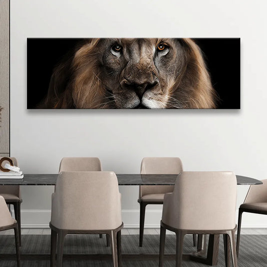 Poster anmutiger Löwe Panorama Quer