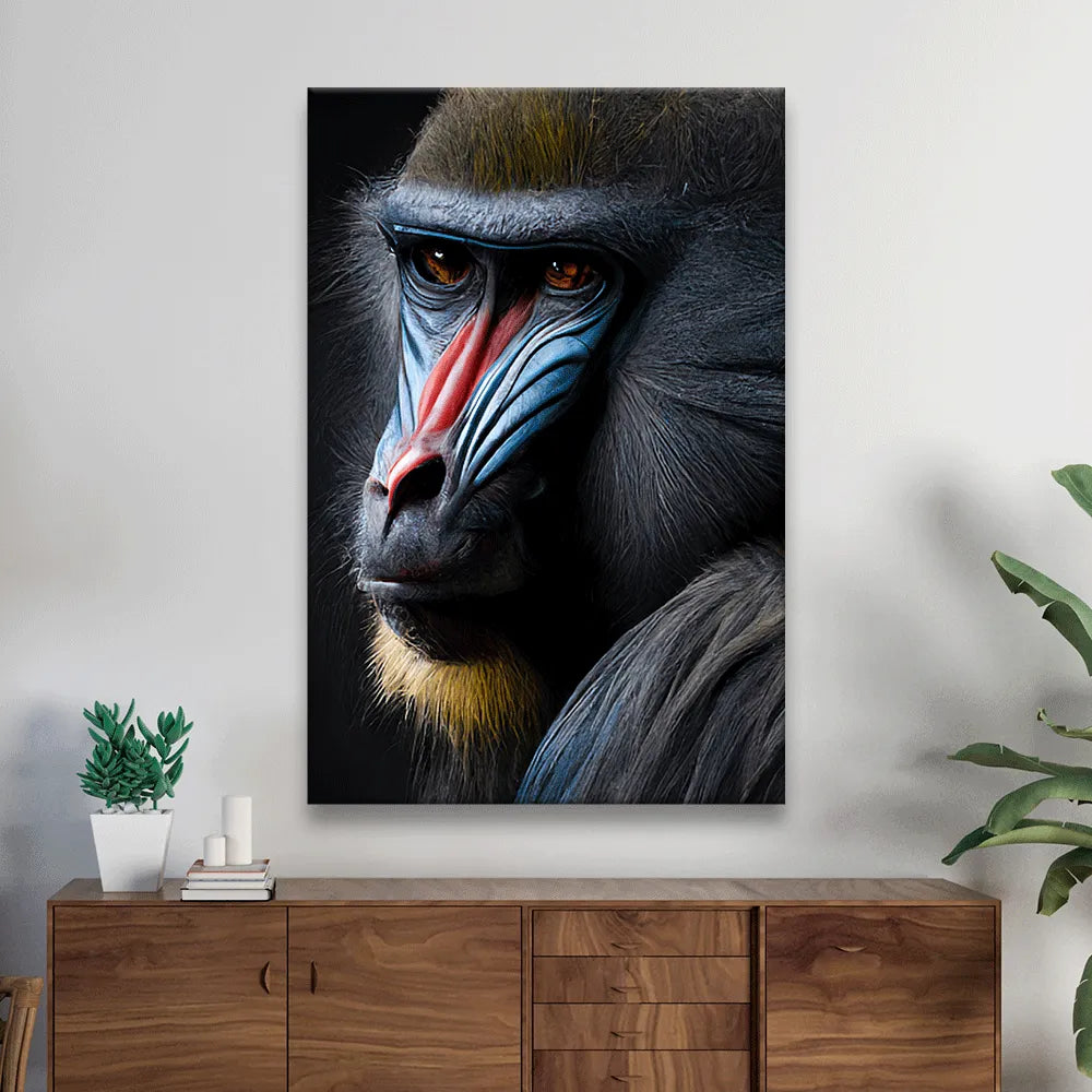 Acrylbild anmutiger Mandrill Hochformat