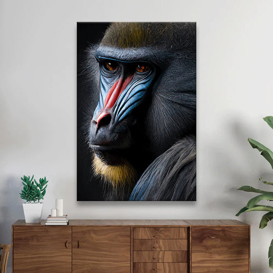 LED Bild anmutiger Mandrill Hochformat