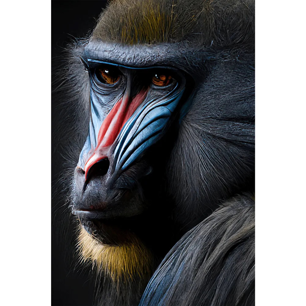 Acrylbild anmutiger Mandrill Hochformat