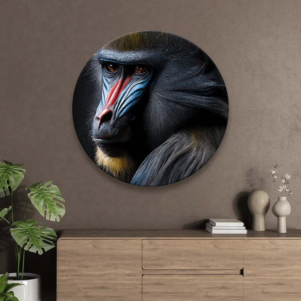 Acrylbild anmutiger Mandrill Kreis