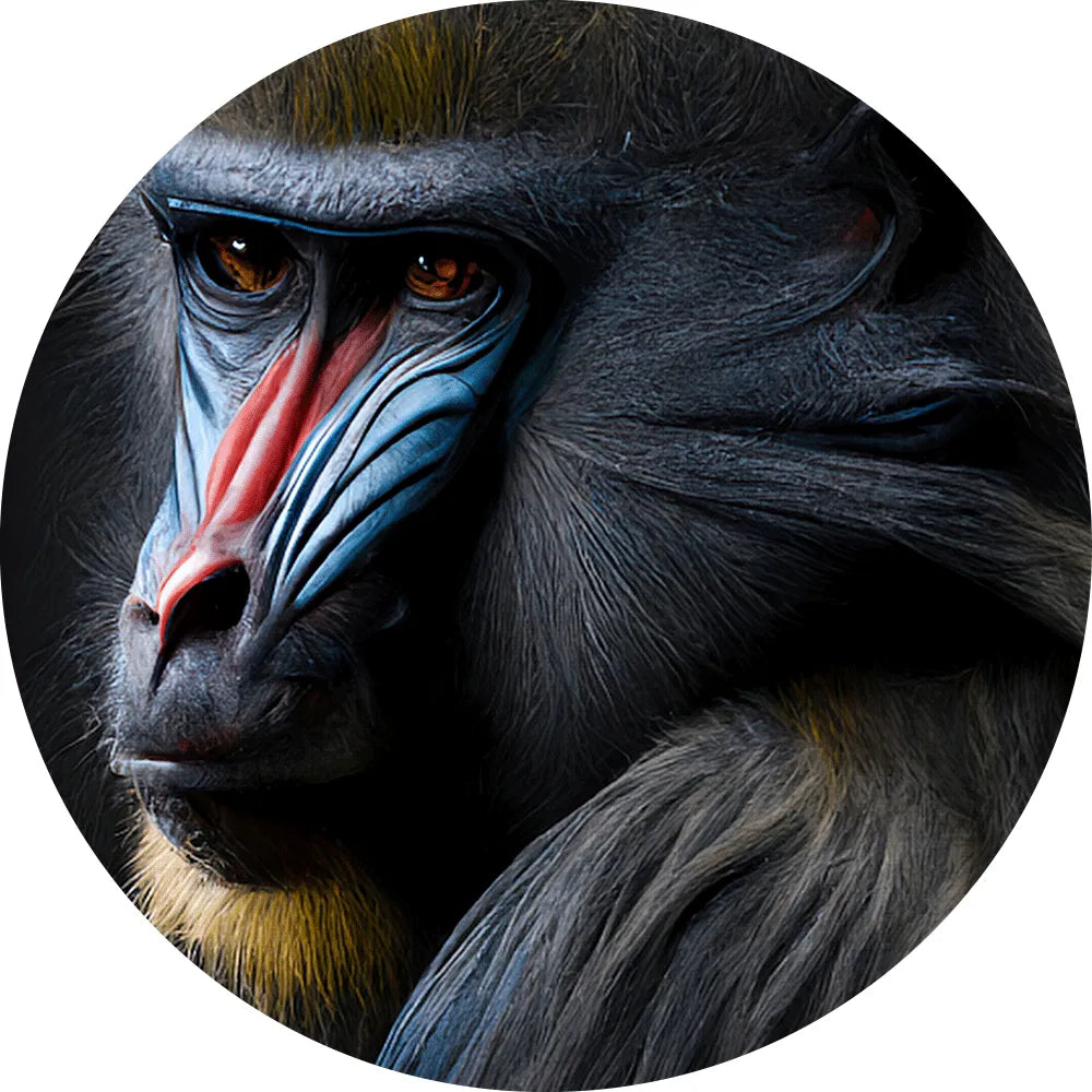 Alugebürstet anmutiger Mandrill Kreis