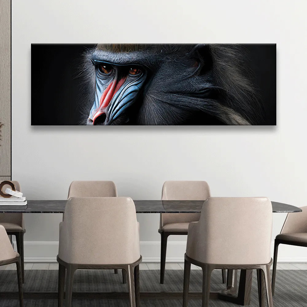 Acrylbild anmutiger Mandrill Panorama Quer