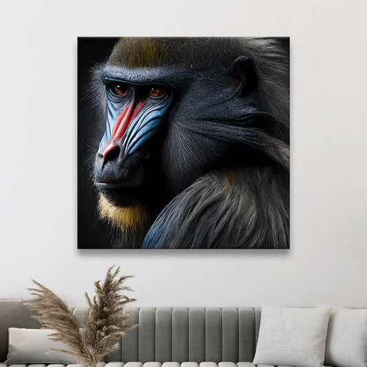 Acrylbild anmutiger Mandrill Quadrat