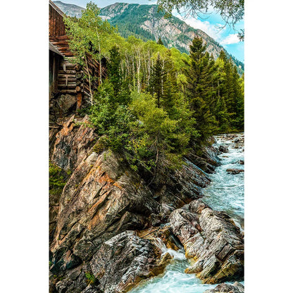 Alugebürstet Berglandschaft Hochformat