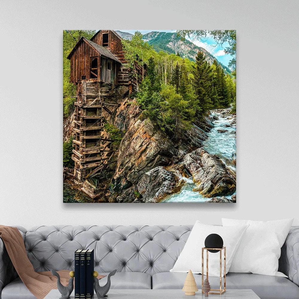 Poster Berglandschaft Quadrat