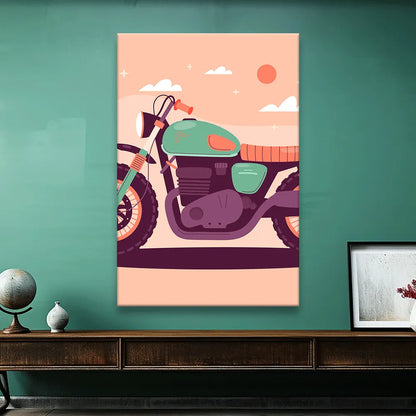 Acrylbild Cartoon Motorrad Hochformat