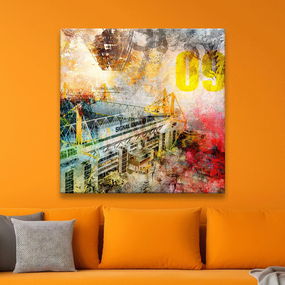 Acrylbild Dortmund Arena Quadrat