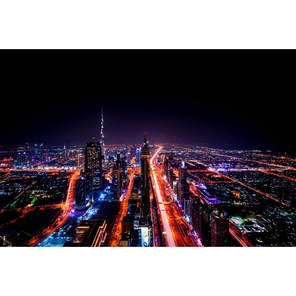 LED Bild Dubai bei Nacht Querformat