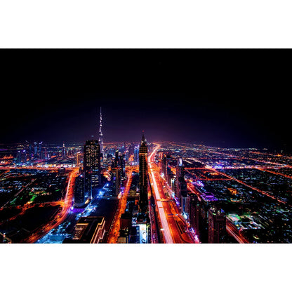 Wechselbild Dubai bei Nacht Querformat