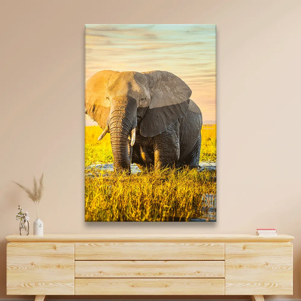 Aludibondbild Elefant Hochformat