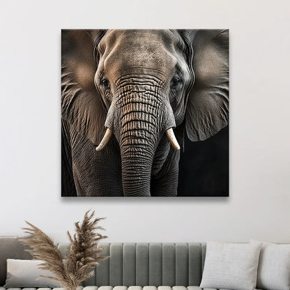 Poster Elefant im Dunkeln Quadrat