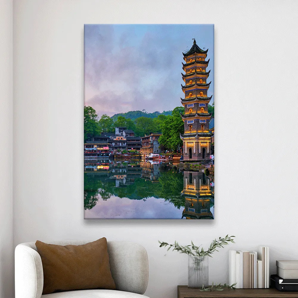 Acrylbild Fenghuang Hochformat