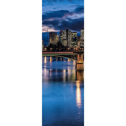 Alugebürstet Frankfurt am Main Brücke Panorama Hoch