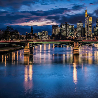 Leinwandbild Frankfurt am Main Brücke Quadrat