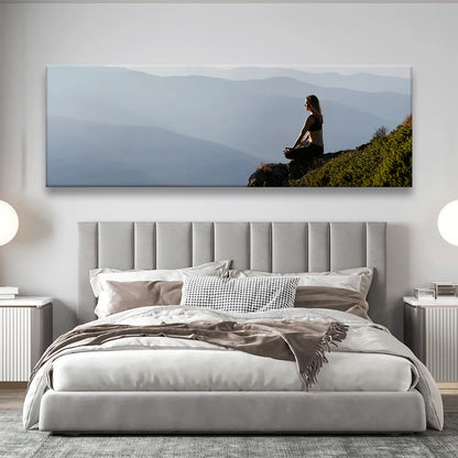 Poster Frau in der Natur Panorama Quer