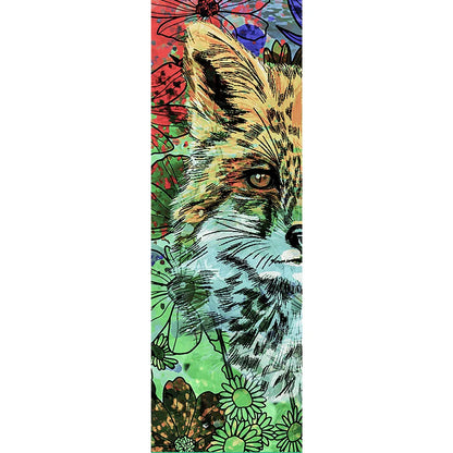 Acrylbild Fuchs in bunten Blumen Panorama Hoch