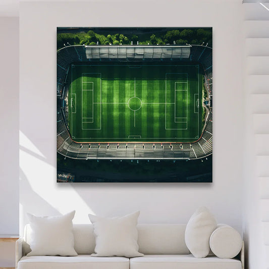 Acrylbild Fußball Stadion Quadrat